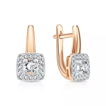 Золотые серьги с фианитами