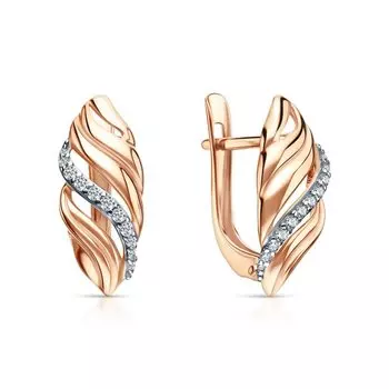 Золотые серьги с фианитами