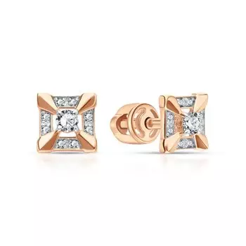 Золотые серьги с фианитами