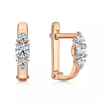 Золотые серьги с фианитами