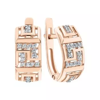 Золотые серьги с фианитами