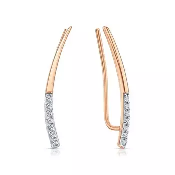 Золотые серьги с фианитами