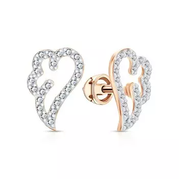 Золотые серьги с фианитами