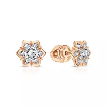 Золотые серьги с фианитами