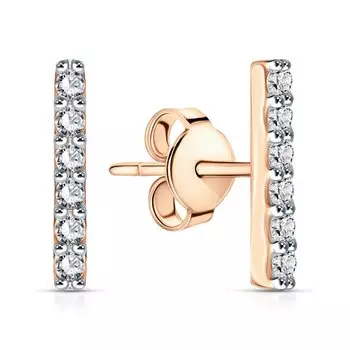 Золотые серьги с фианитами