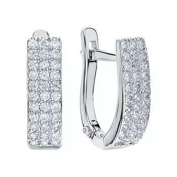 Золотые серьги с фианитами