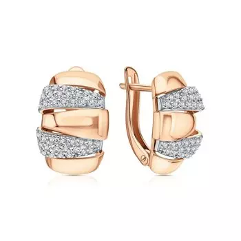 Золотые серьги с фианитами