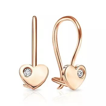 Золотые серьги с фианитами