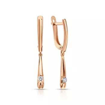 Золотые серьги с фианитами