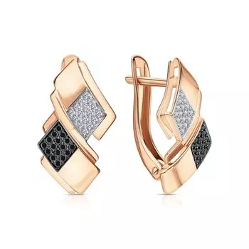 Золотые серьги с фианитами