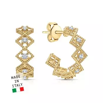 Золотые серьги с фианитами