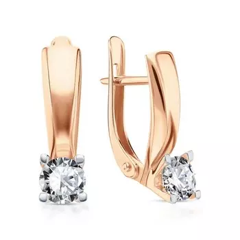 Золотые серьги с фианитами