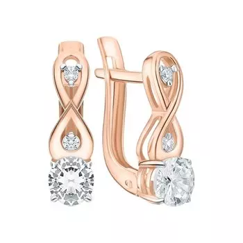 Золотые серьги с фианитами