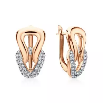 Золотые серьги с фианитами