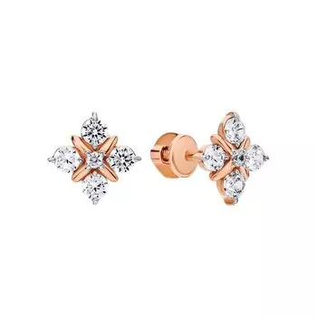 Золотые серьги с фианитами