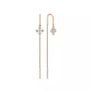 Золотые серьги с фианитами