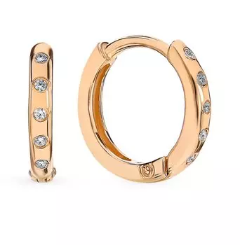 Золотые серьги с фианитами