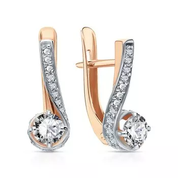 Золотые серьги с фианитами