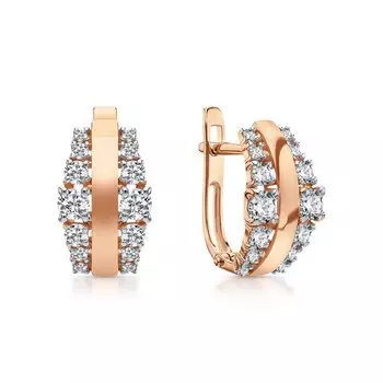 Золотые серьги с фианитами