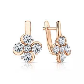 Золотые серьги с фианитами