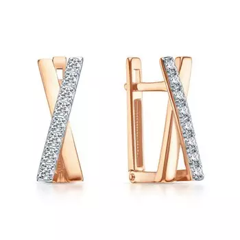 Золотые серьги с фианитами