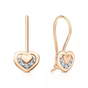 Золотые серьги с фианитами