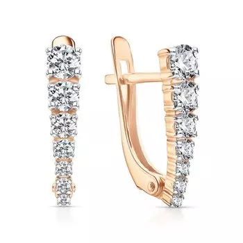 Золотые серьги с фианитами