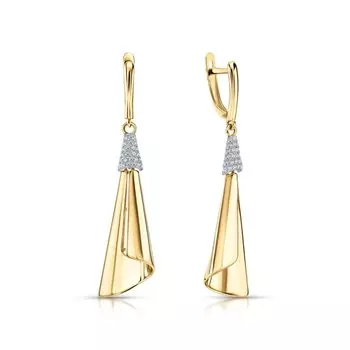 Золотые серьги с фианитами