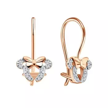 Золотые серьги с фианитами