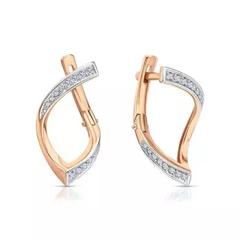 Золотые серьги с фианитами