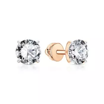 Золотые серьги с фианитами