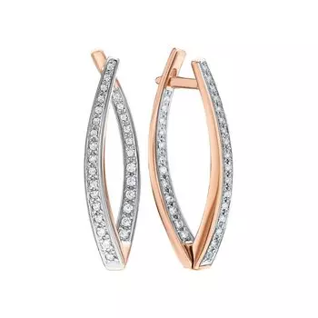 Золотые серьги с фианитами