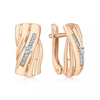 Золотые серьги с фианитами