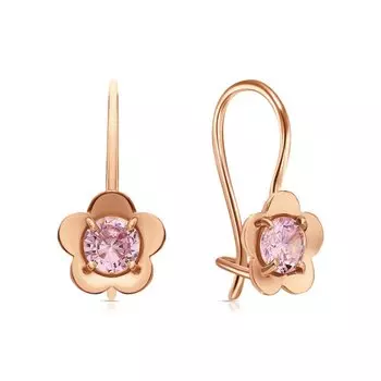 Золотые серьги с фианитами