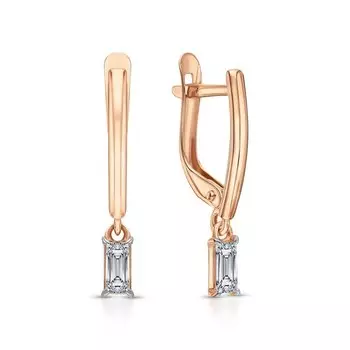 Золотые серьги с фианитами