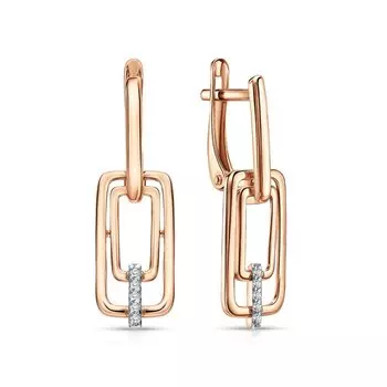 Золотые серьги с фианитами