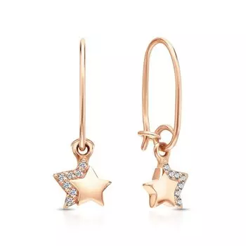 Золотые серьги с фианитами