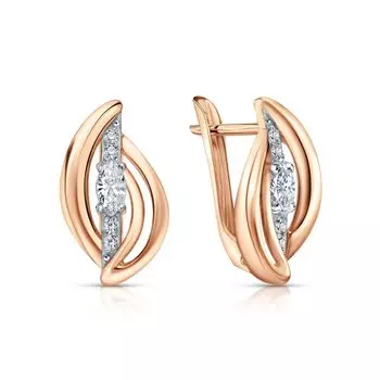 Золотые серьги с фианитами