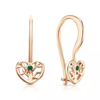 Золотые серьги с фианитами