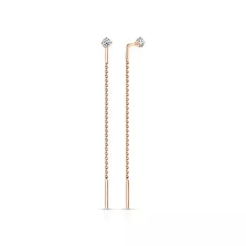 Золотые серьги с фианитами