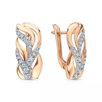 Золотые серьги с фианитами