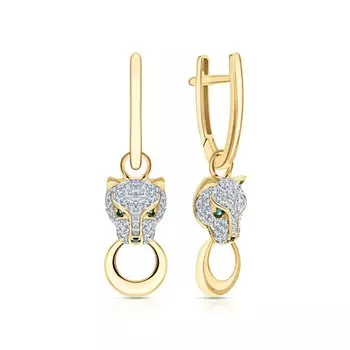 Золотые серьги с фианитами