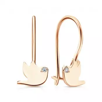 Золотые серьги с фианитами