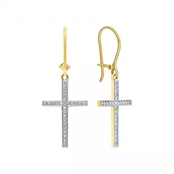 Золотые серьги с фианитами