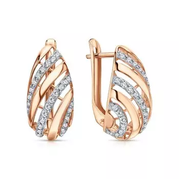 Золотые серьги с фианитами