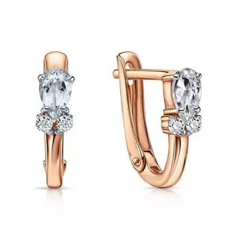 Золотые серьги с фианитами