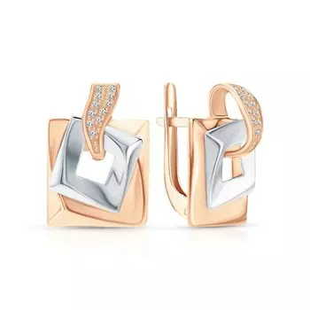 Золотые серьги с фианитами