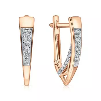 Золотые серьги с фианитами