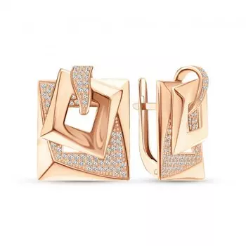 Золотые серьги с фианитами