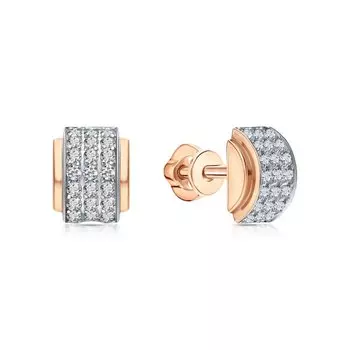 Золотые серьги с фианитами